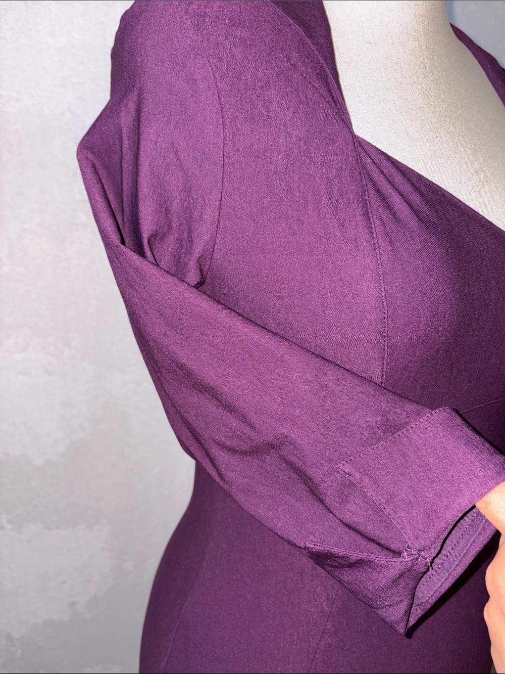 Pinup Couture Lorelei Eggplant/Royal Purple Fitted Midi Dress Size Large - Picture 7 of 12
